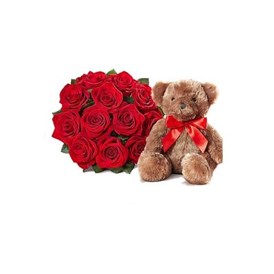 Cuddly roses with Teddy Bear | Flower Delivery in Nairobi ...