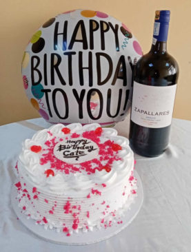 Cake, Wine and Balloon